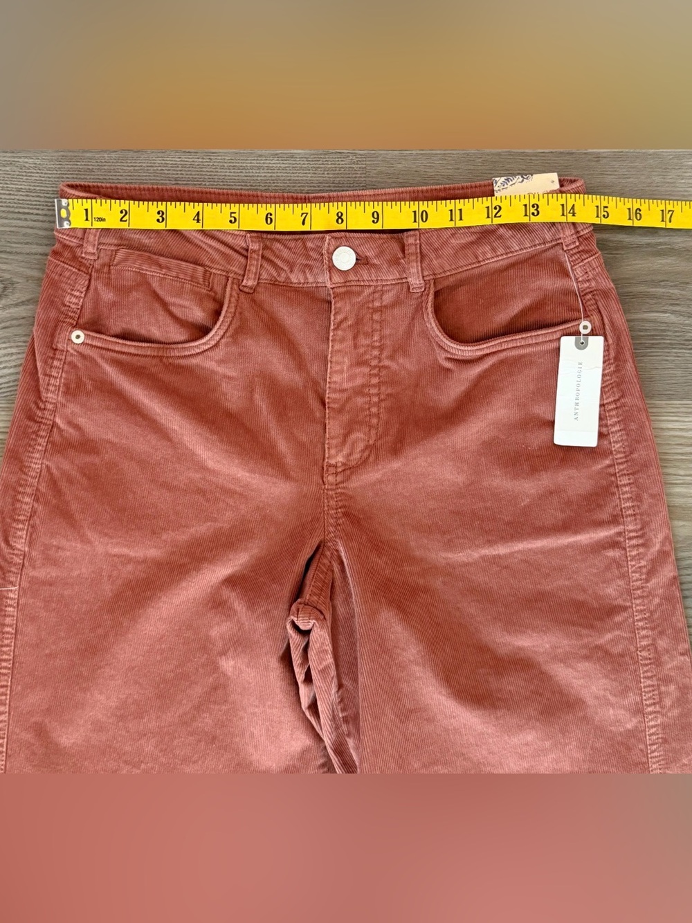 Pilcro the Gwen Wide Leg Corduroy Crop Ankle Pant in Rose Pink NWT size 28 - Picture 3 of 12